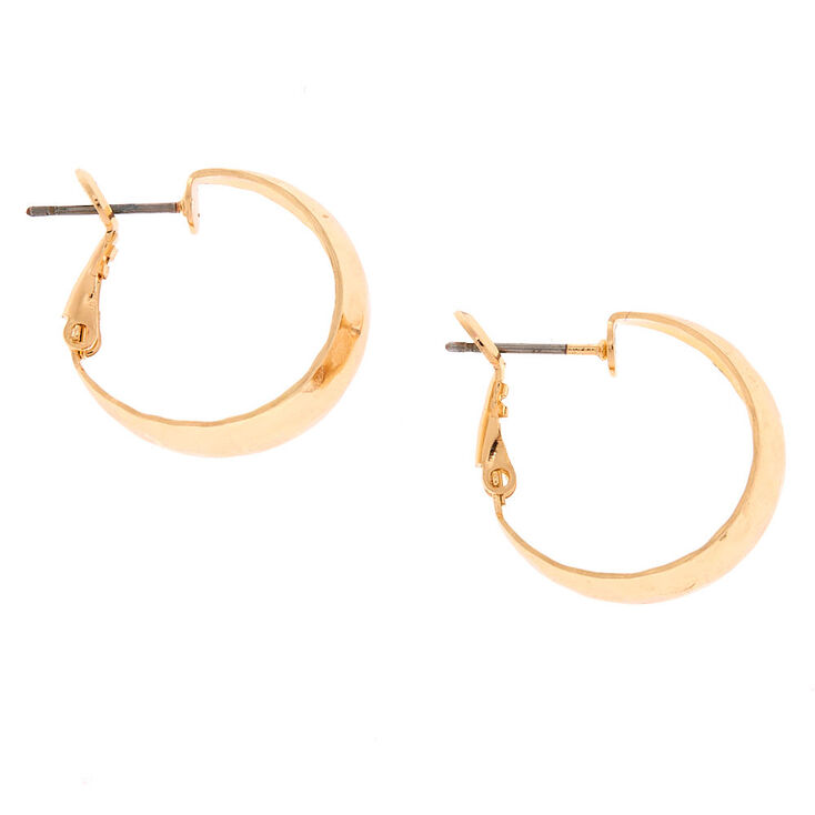 Gold 20MM Hammered Hoop Earrings,