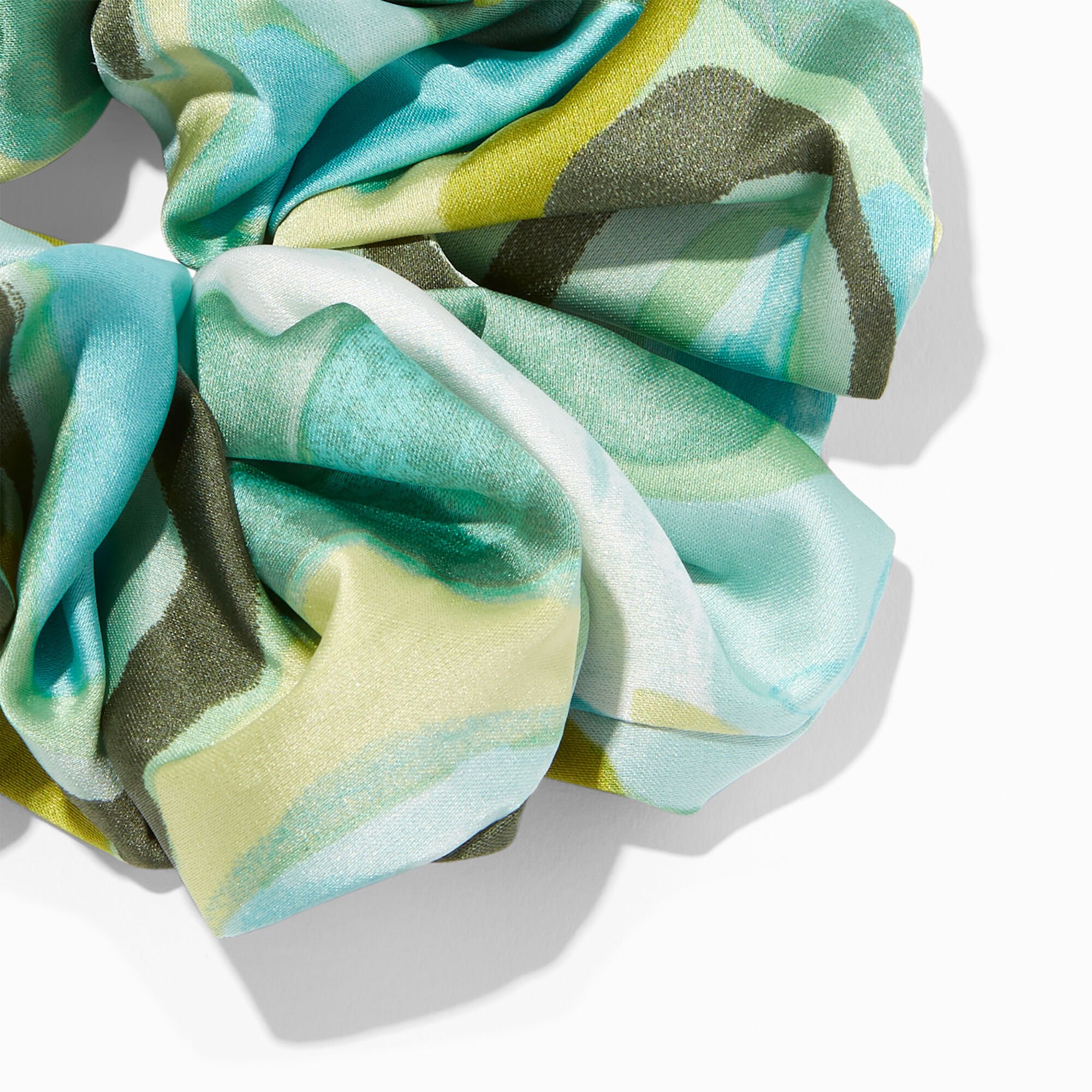 Giant Green Swirl Silky Hair Scrunchie,
