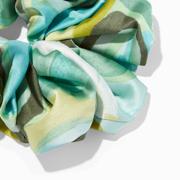 Giant Green Swirl Silky Hair Scrunchie,