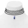 Black Double Cord Tattoo Choker Necklace Set - 2 Pack,