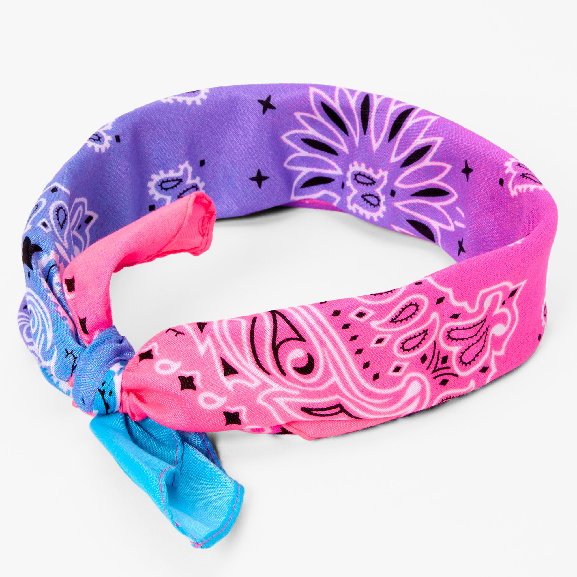 Pink and cheap blue bandana