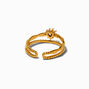 Gold-tone Stainless Steel Cubic Zirconia Heart Multi Strand Toe Ring,