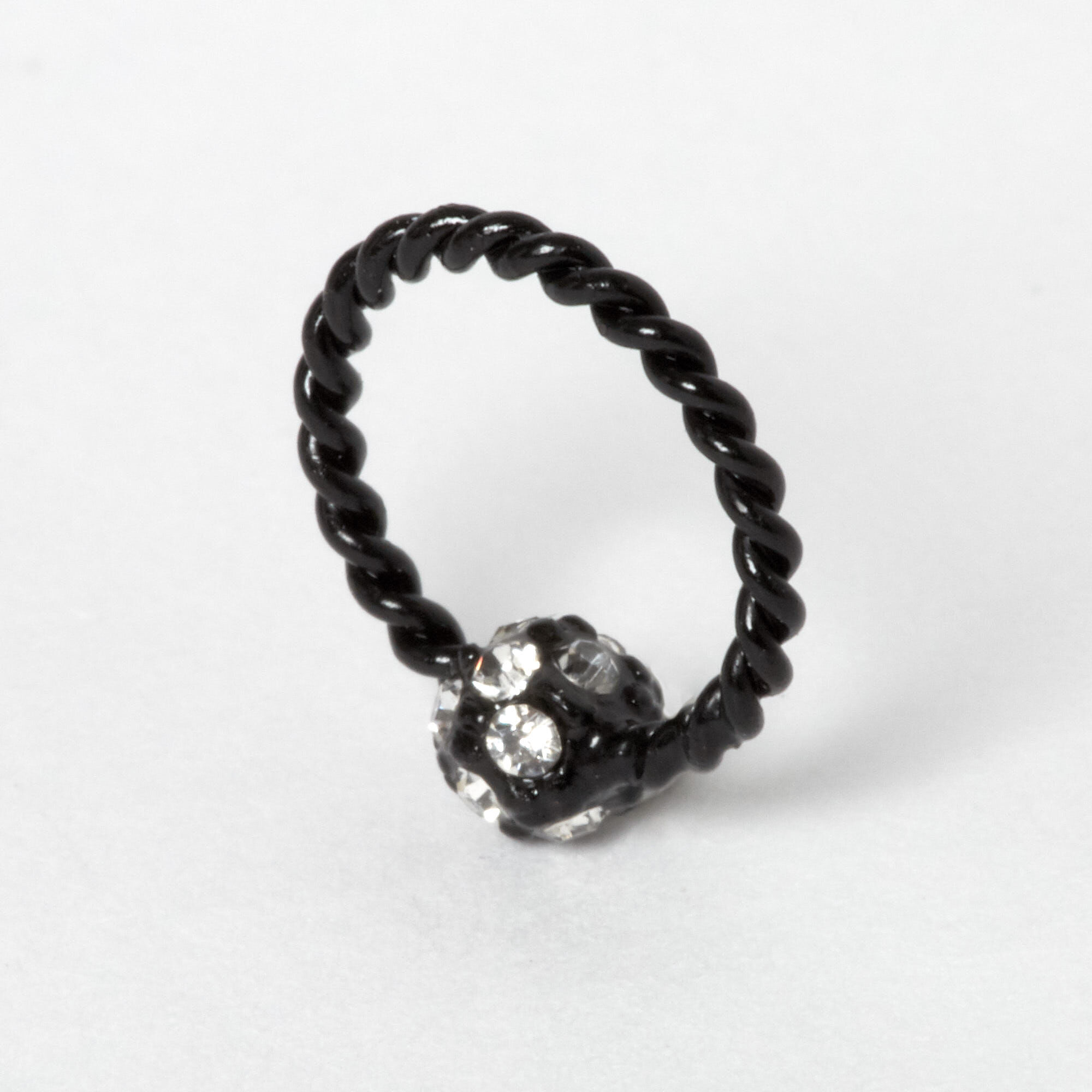 Black 16G Fireball Twisted Helix Hoop Earring,