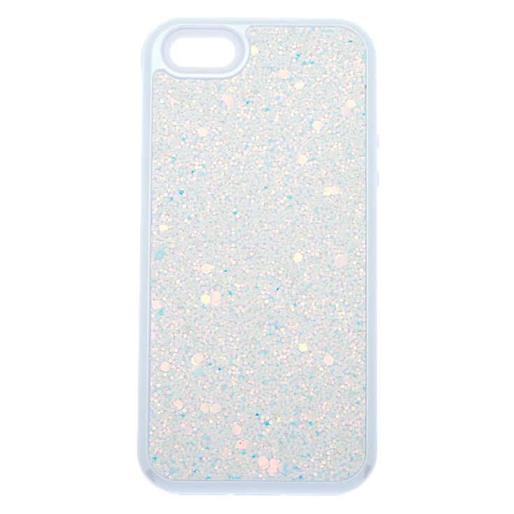 White Crushed Glitter Protective Phone Case - Fits iPhone 5/5S,