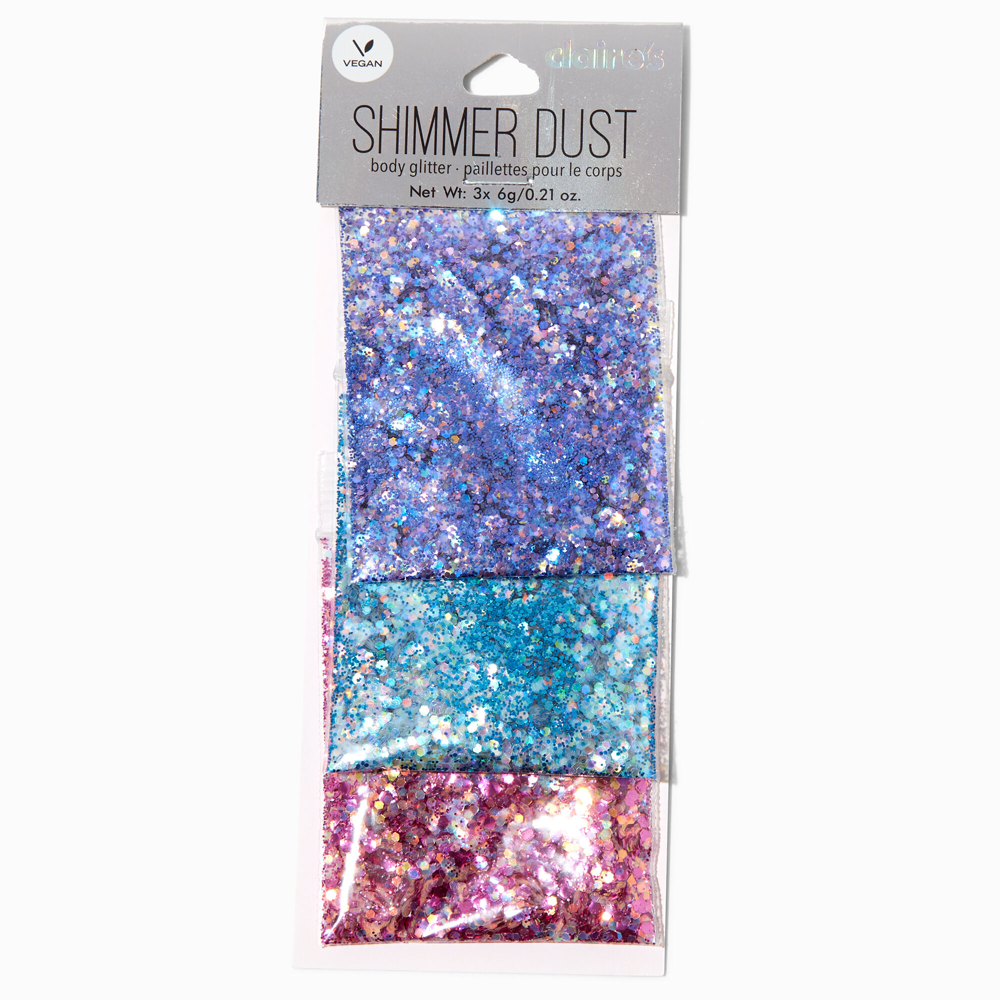 Bright Shimmer Dust Vegan Body Glitter - 3 Pack