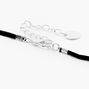 Silver Mood Filigree Oval Cord Pendant Necklace - Black,