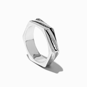 Silver-tone Bolt Ring ,