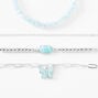 Silver &amp; Blue Butterfly Charm Bracelet Set - 4 Pack,