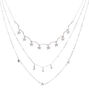 Collier multi-rangs &eacute;toiles couleur argent&eacute;,