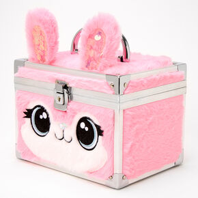 Furry Bunny Locking Makeup Case - Pink,