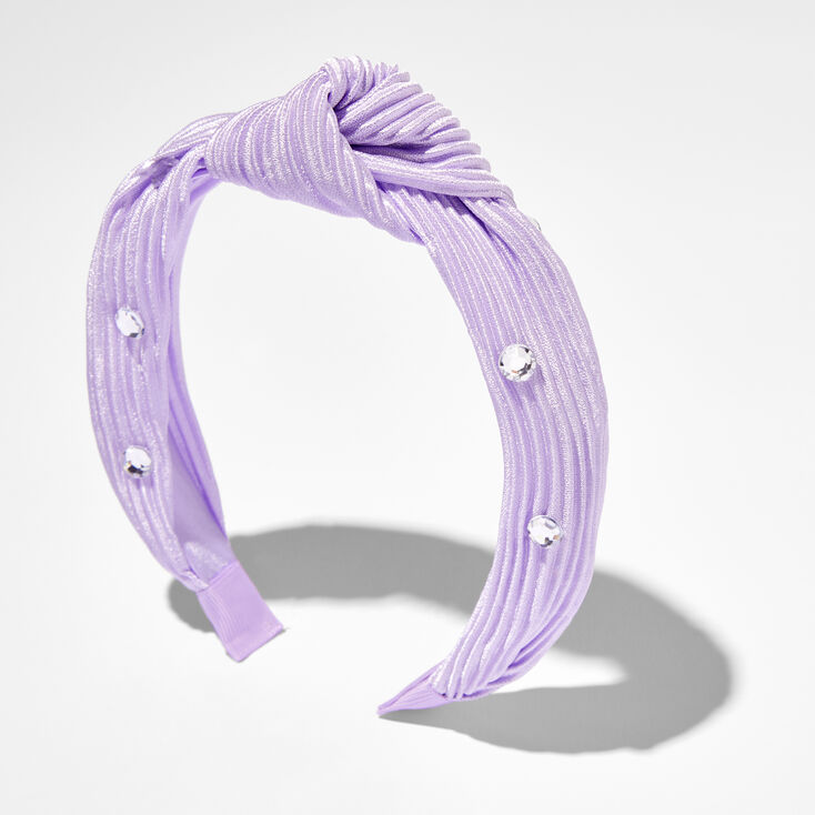 Claire&#39;s Club Purple Pleated Gem Headband,