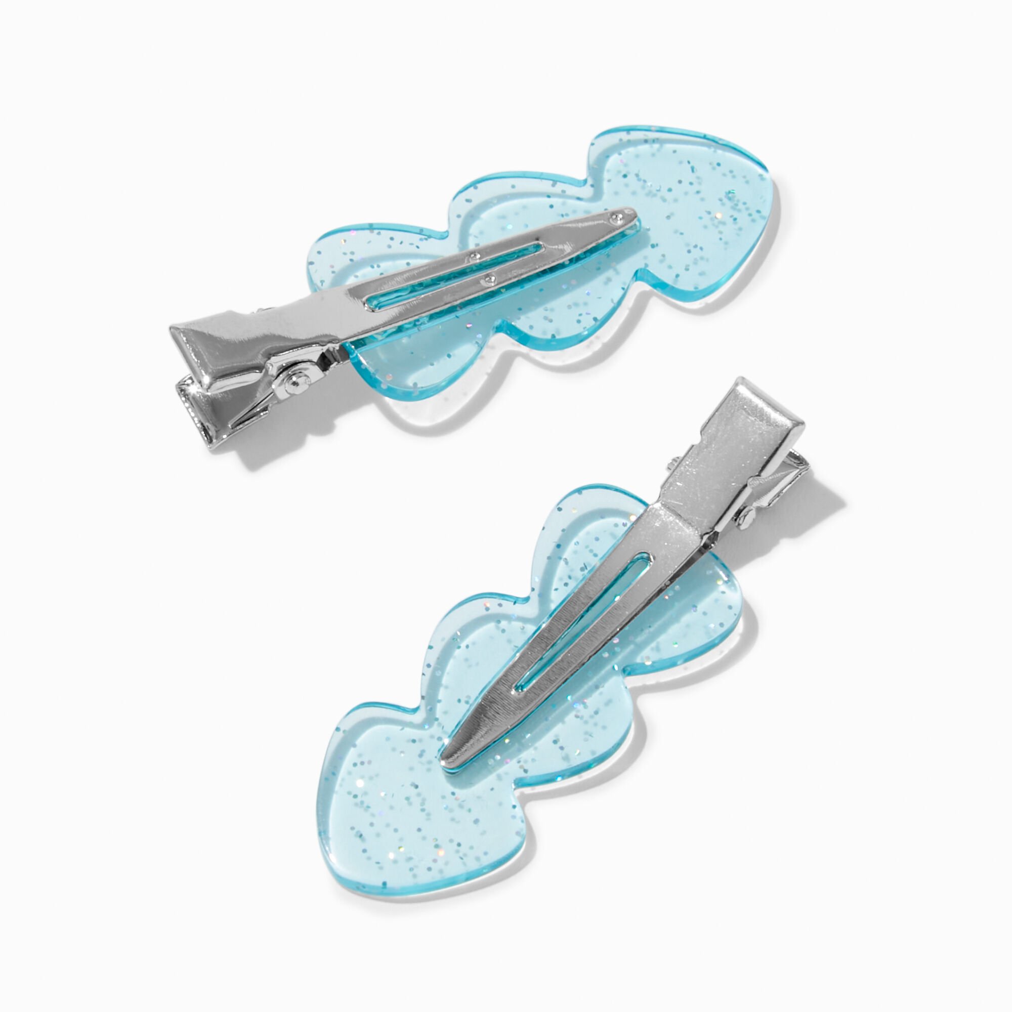 Blue Clear No Crease Hair Styling Clips - 2 Pack,