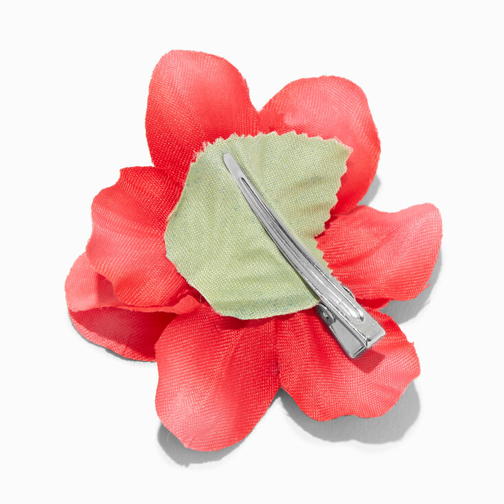 Dark Pink Hibiscus Flower Hair Clip,