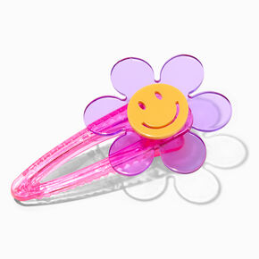 Smiling Purple Daisy Snap Hair Clip,