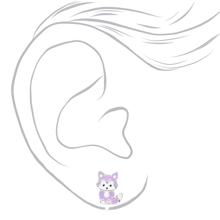 Pastel Purple Fox Clip-On Earrings,