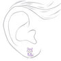 Boucles d&#39;oreilles &agrave; clip renards violets pastel,