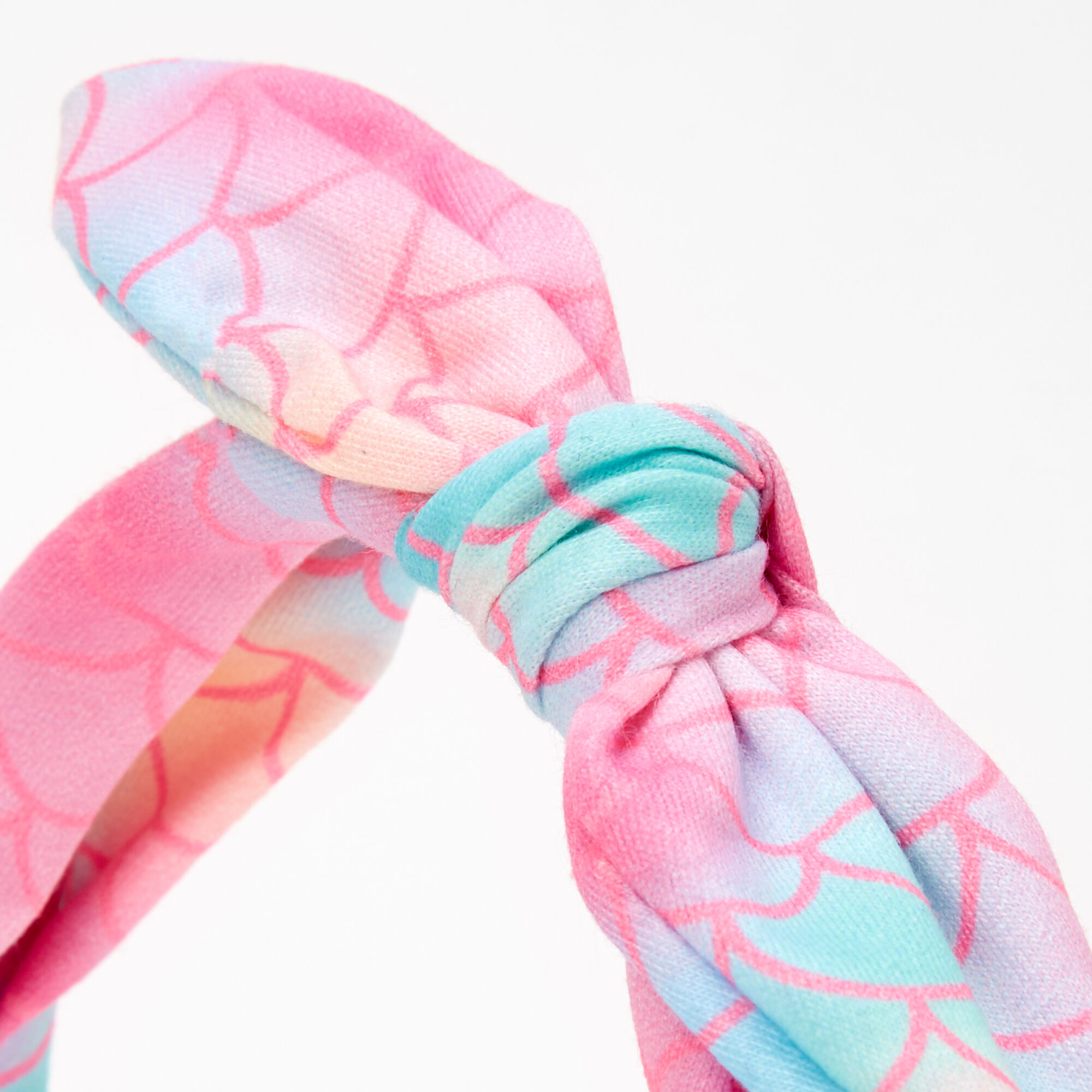 Pink Ombre Mermaid Knotted Bow Headband,
