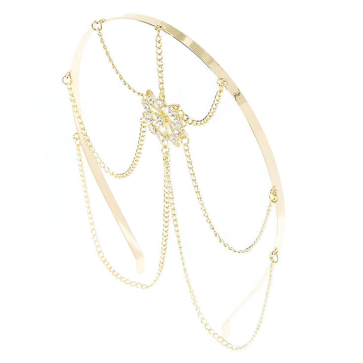 Gold Flower Medallion Head Chain,