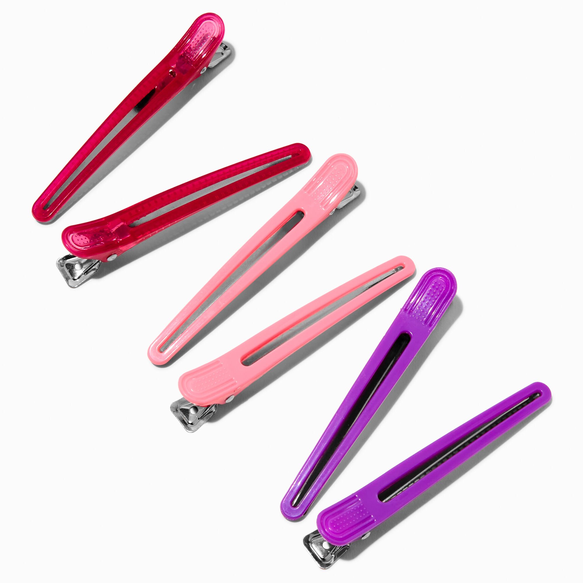 Mixed Purple Beak Styling Hair Clips - 6 Pack,