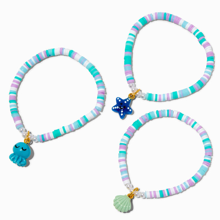 Claire&#39;s Club Sea Life Stretch Anklets - 3 Pack,