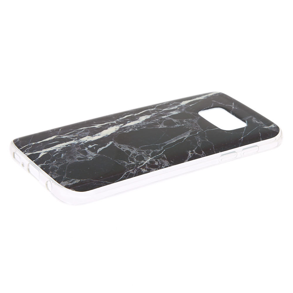 Coque de portable noire effet marbré - Compatible avec Samsung Galaxy S7,