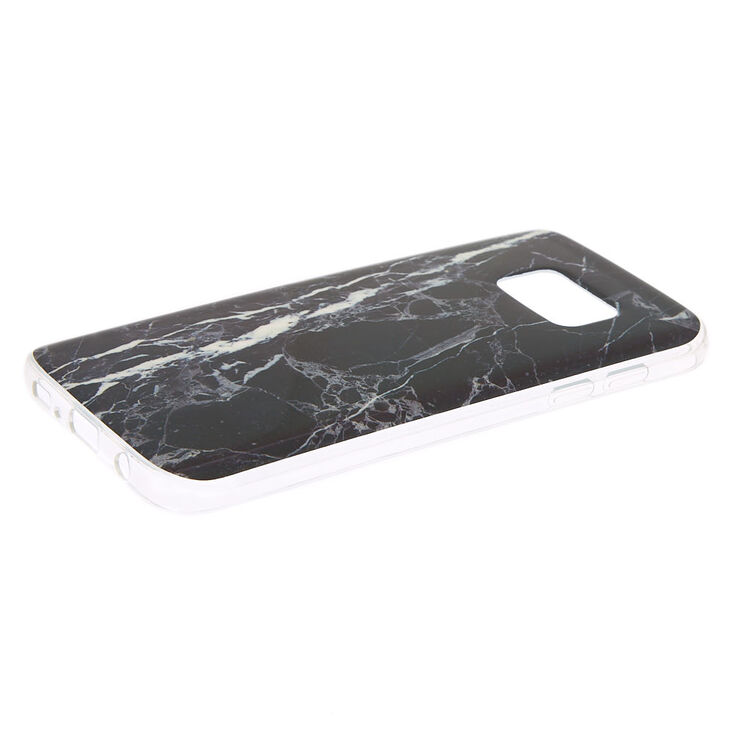 Coque de portable noire effet marbr&eacute; - Compatible avec Samsung Galaxy&nbsp;S7,