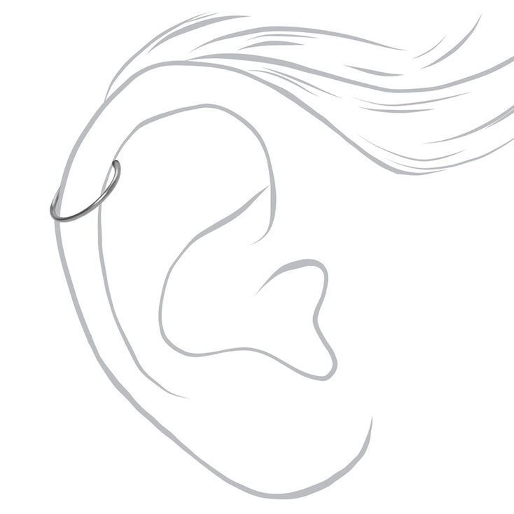 Boucles d&rsquo;oreilles pour piercing de cartilage strass 1,2&nbsp;mm lune couleur argent&eacute;e - Lot de 3,