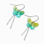 Glittery Chain Butterfly 1.5&quot; Drop Earrings,