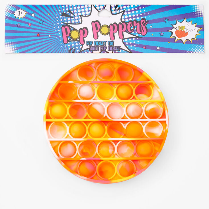 Pop Poppers Tie Dye Circle Fidget Toy - Orange,