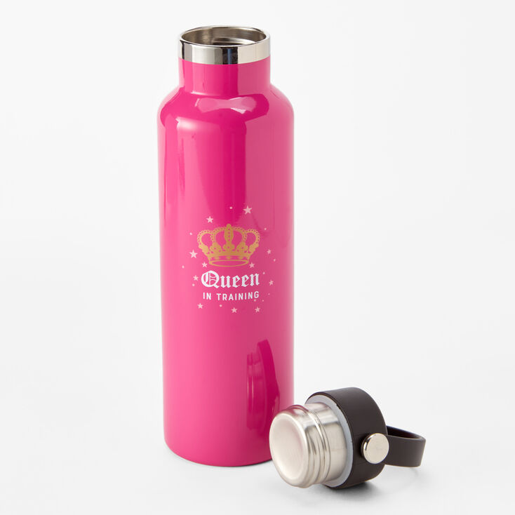 Queen in Training Pink Metal Water Bottle,