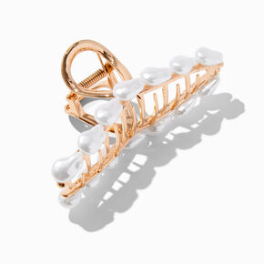 Gold Pearl Loop Hair Claw,
