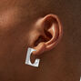 Silver-tone 20MM Square Circle Hoop Earrings ,