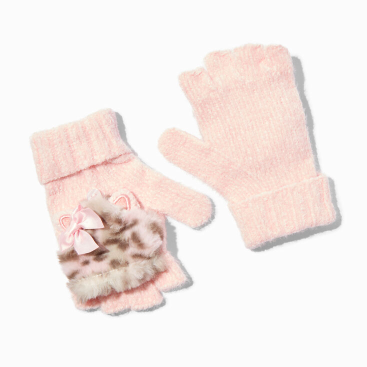 Claire&#39;s Club Leopard Convertible Gloves,