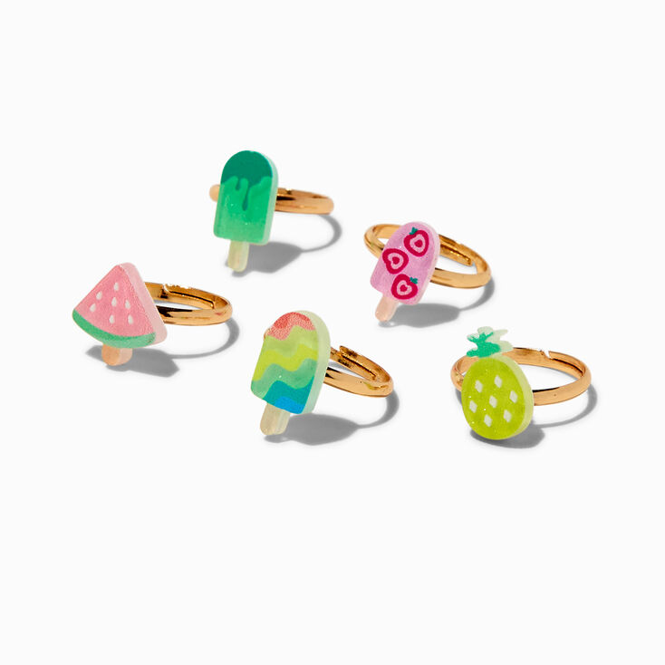 Claire&#39;s Club Ice Pop Box Rings - 5 Pack,