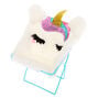 Furry Unicorn Chair Phone Holder - White,