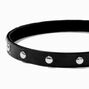 Studded Black Faux Leather Headband,