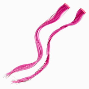 Pink Tinsel Faux Hair Clip In Extensions - 2 Pack,