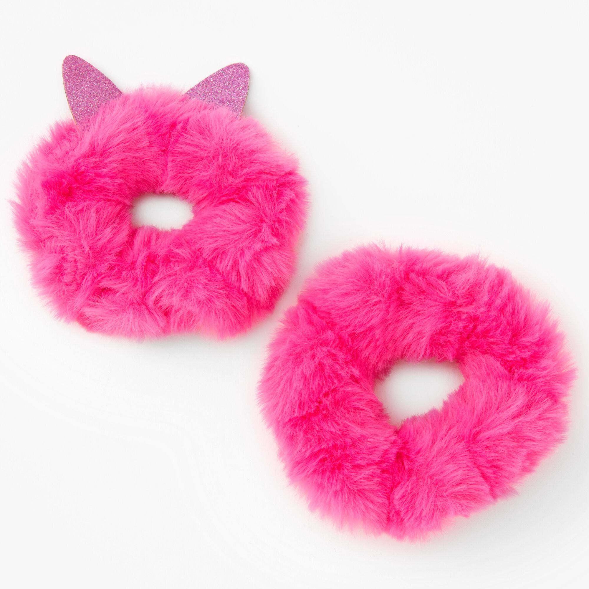 Claire's Chouchous en fausse fourrure oreilles de chat roses Claire's Club - Lot de 2