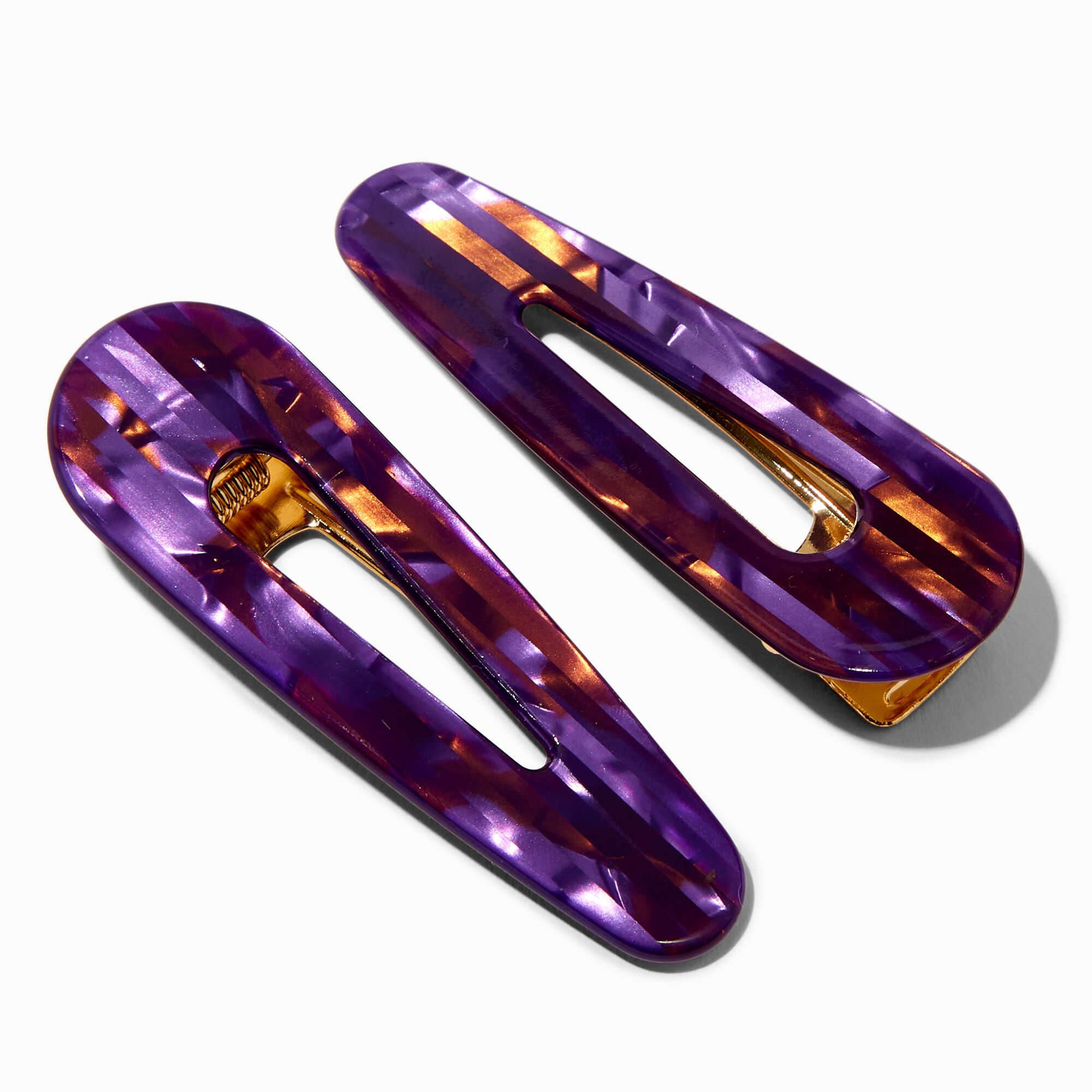 Purple Acrylic Hair Clips - 2 Pack,