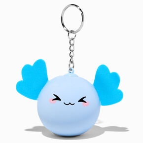 Porte-cl&eacute;s boule anti-stress axolotl bleu,