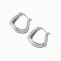 C LUXE by Claire&#39;s Sterling Silver 14mm Fancy Hoop Earrings,