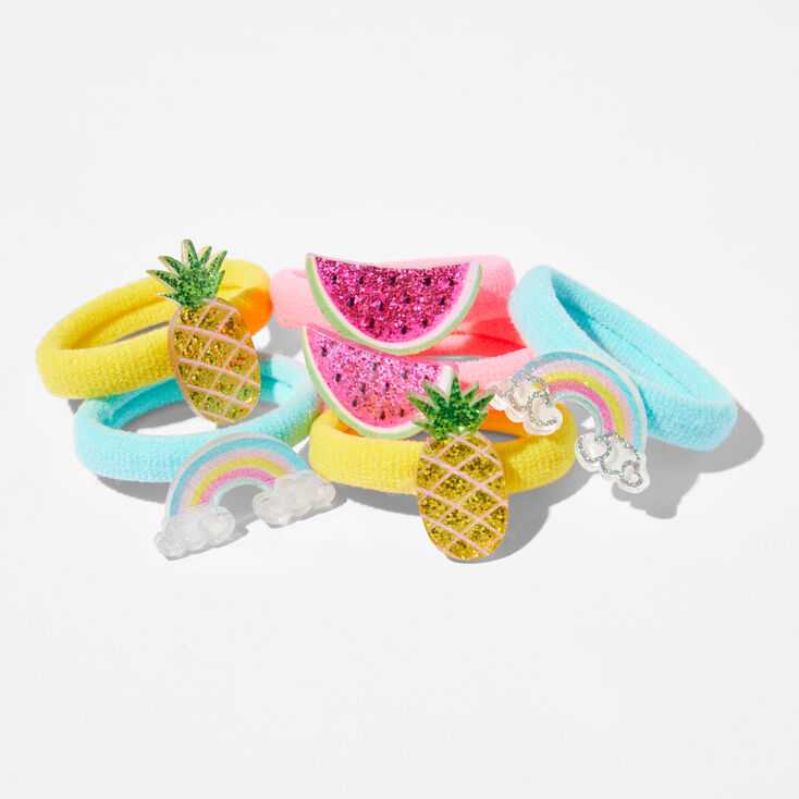 Claire&#39;s Club Glitter Fruit Hair Ties &#40;6 pack&#41;,