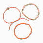 Lot de bracelets en perles de rocaille corail avec le mot &laquo;&nbsp;Courage&nbsp;&raquo; - Lot de 3,