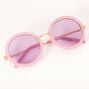 Pastel Round Outlined Lens Sunglasses - Purple,