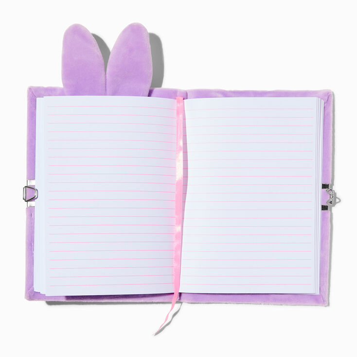 Journal intime &agrave; cadenas en peluche jus de carotte lapin violet,