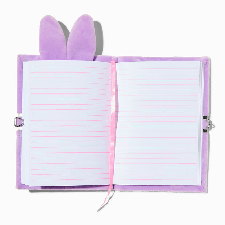Purple Bunny Carrot Juice Plush Lock Diary,