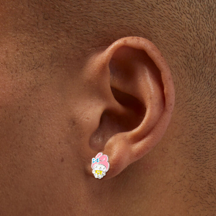 Sterling Silver My Melody&trade; Enamel Stud Earrings,