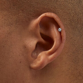 Clous d&#39;oreilles pour cartilage couleur argent&eacute;e anodis&eacute; 1,2&nbsp;mm - Lot de 3,