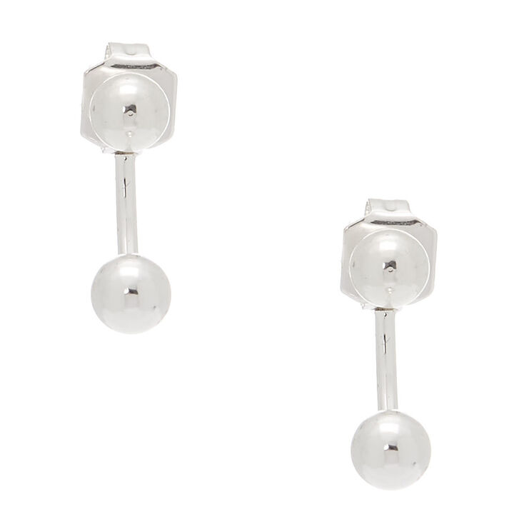 Silver Ball Front & Back Earring | Claire's US
