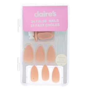 Matte Stiletto Faux Nail Set - Nude, 24 Pack,